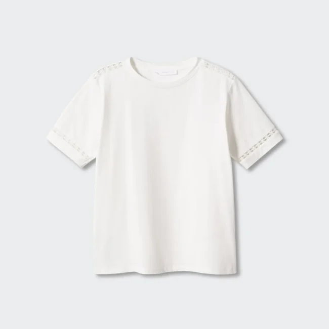 Embroidered White Cotton T-Shirt – Image 5