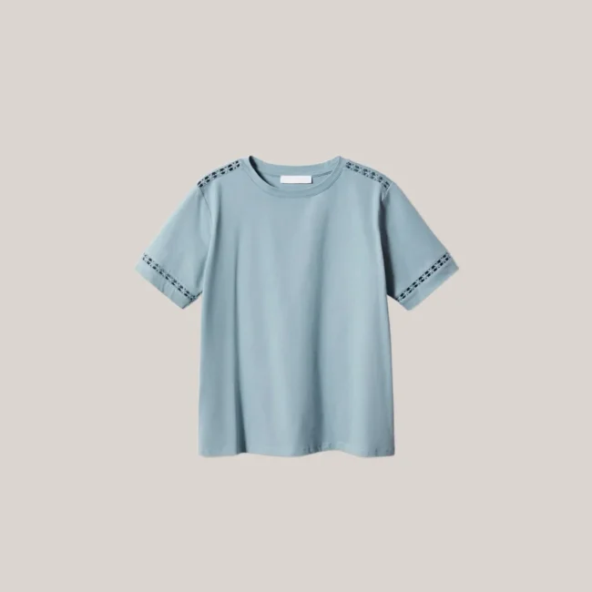 Embroidered Accent T-Shirt – Image 4