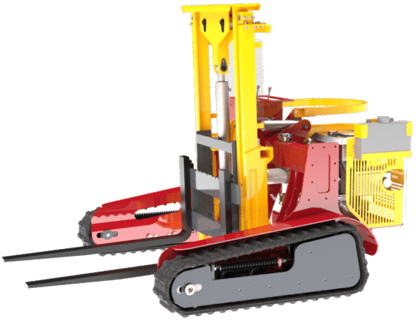 Capacité de levage 1,5 tonne à 1,80 mètre : Gerbeur transpalette tout terrain sur chenilles TT 1800 18cv – Image 2