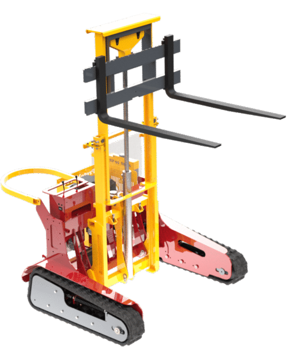 Capacité de levage 1,5 tonne à 1,80 mètre : Gerbeur transpalette tout terrain sur chenilles TT 1800 18cv – Image 4