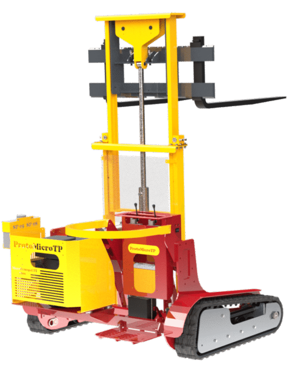 Capacité de levage 1,5 tonne à 1,80 mètre : Gerbeur transpalette tout terrain sur chenilles TT 1800 18cv